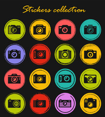 photo camera icon set