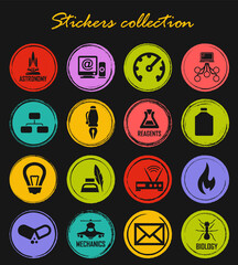 Courses school icons set