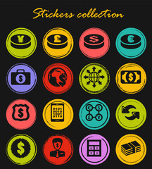 Currency exchange icons set