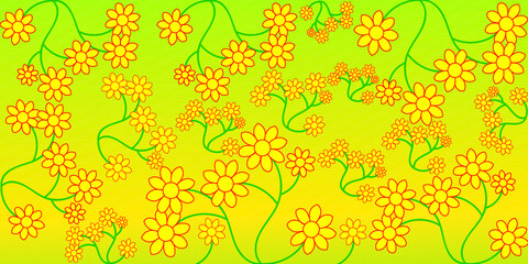 Abstract yellow Floral background