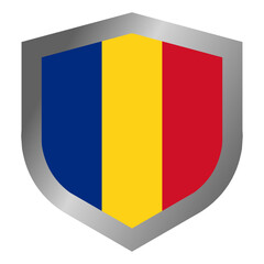 Fototapeta premium Romanian flag shield