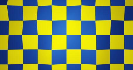 Render with blue and yellow squares background