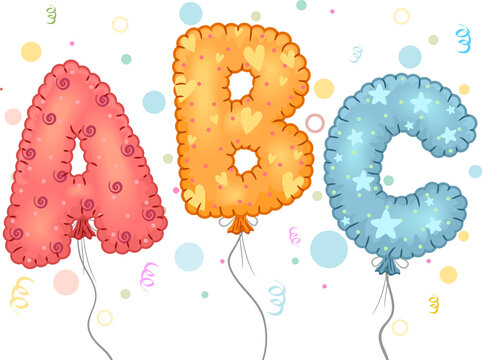 ABC Mylar Balloons Illustration