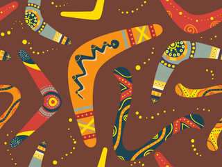 Boomerang Tribal Seamless Background Illustration