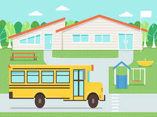 Day Care School Bus Illustration