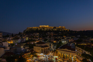 Fototapeta na wymiar Acropolis night view, athens, greece