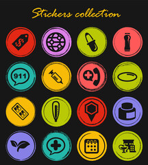 Drug store icons set