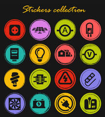 Electricity icon set