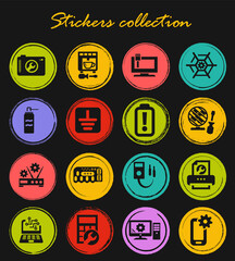 Electronic repair icons set