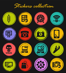 Electronic repair icons set