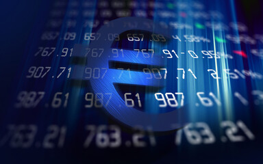 Stock Market Screen with Euro Sign