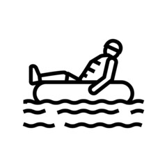 tubing water line icon vector. tubing water sign. isolated contour symbol black illustration