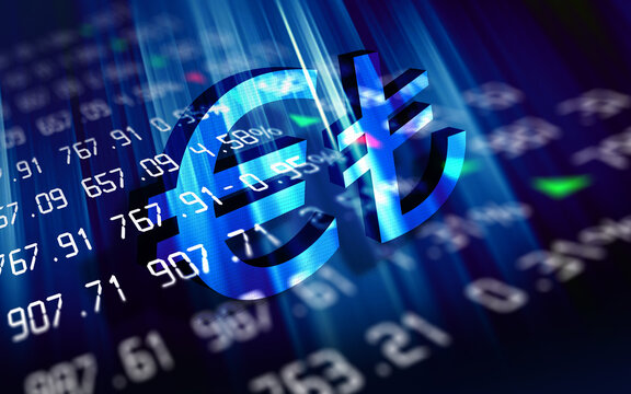 Stock Market Screen with Dollar and Turkish Lira Signs