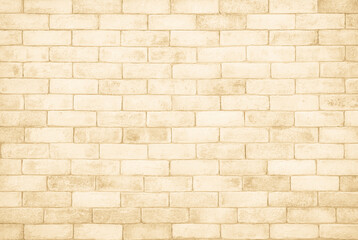 Cream and white brick wall texture background. Brickwork and stonework flooring interior rock old pattern design