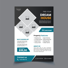Real estate flyer poster design template editable print ready