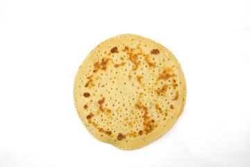 top view of a pancake isolated on a white background