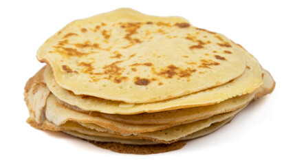 heap of pancake isolated on a white background