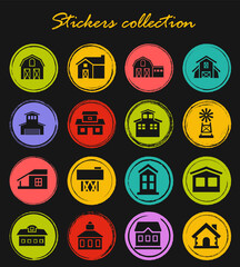 Fototapeta premium farm building icon set