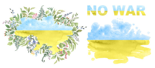 Ukrainian war. Ukrainian flag, blue and yellow! Support for Ukraine, No War. Freedom for Ukraine. 