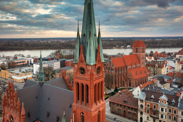 Architecture of the old town in Torun at sunset, Poland. © Patryk Kosmider