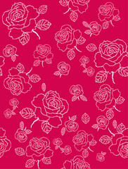 バラ　花柄_Rose floral pattern