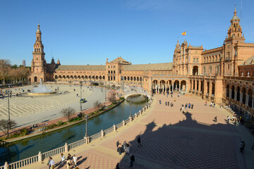 Fototapeta premium Espana square at Seville on Andalusia in Spain