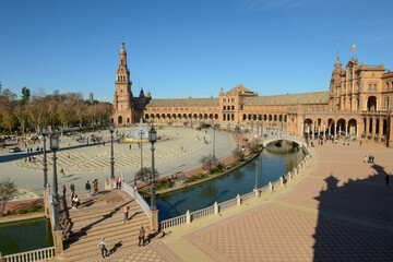 Obraz premium Espana square at Seville on Andalusia in Spain