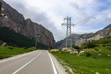A mountain valley in the gorge of the Cherek-Balkar river in the vicinity of the Ushtulu tract. Caucasus 2021