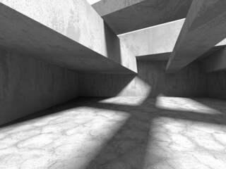 Abstract architecture background. Empty rough concrete interior