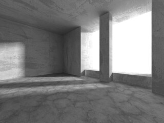 Abstract architecture interior background. Empty concrete room