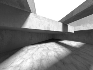 Abstract architecture background. Empty rough concrete interior