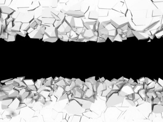 Exploding wall with free area on center