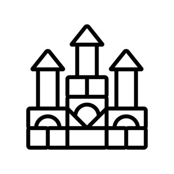 building blocks line icon vector. building blocks sign. isolated contour symbol black illustration
