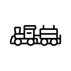 train wooden toy line icon vector. train wooden toy sign. isolated contour symbol black illustration