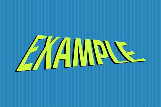 Example typography text vector design on blue background.
