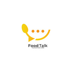 Chat logo form food restaurant icon vector
