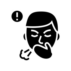 cancer asbestos glyph icon vector. cancer asbestos sign. isolated contour symbol black illustration