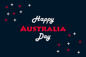 Obraz na płótnie Canvas Happy Australia Day on dark background with stars. Australian National Day.