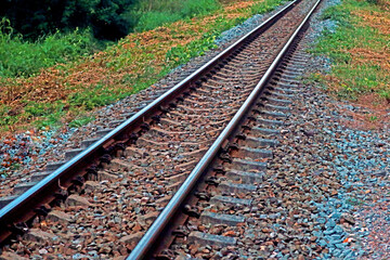 Naklejka premium The steel railway