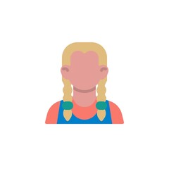 Faceless woman portrait flat icon