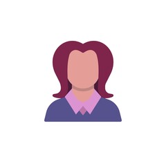 Faceless woman portrait flat icon