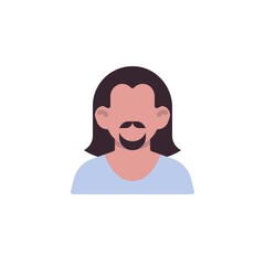 Faceless man avatar flat icon
