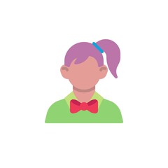 Faceless girl avatar flat icon