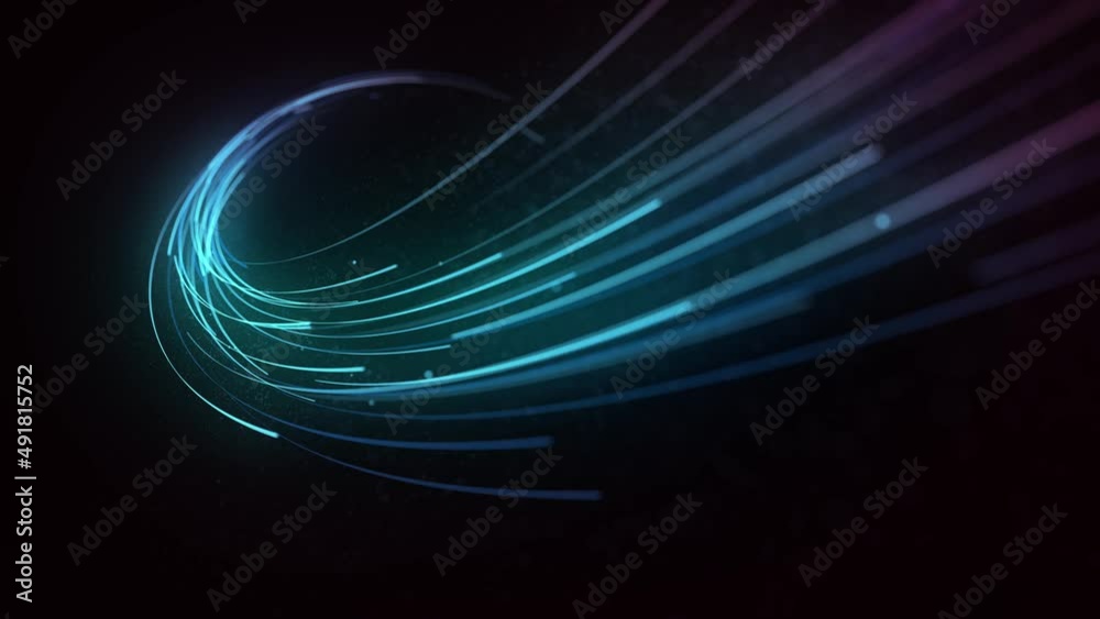 Poster abstract glowing 3d light strokes background/ 4k animation of an abstract looped wallpaper backgroun