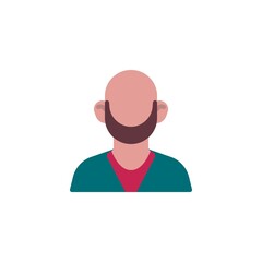 Bald man with beard avatar flat icon