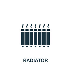 Radiator icon. Monochrome simple icon for templates, web design and infographics
