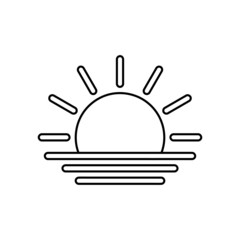 Obraz premium Sun rise icon in line style