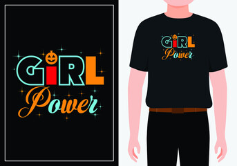 Girl Power T-Shirt Vector Design, Vector vintage T-Shirt of a girl power. Retro emblem for women boxing. Retro poster with text of a girl power