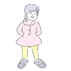 新しい靴を履いて仁王立ちしている子ども