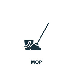 Mop icon. Monochrome simple icon for templates, web design and infographics